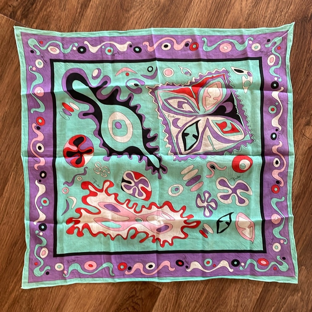 Emilio Pucci Handkerchief Scarf 17”
